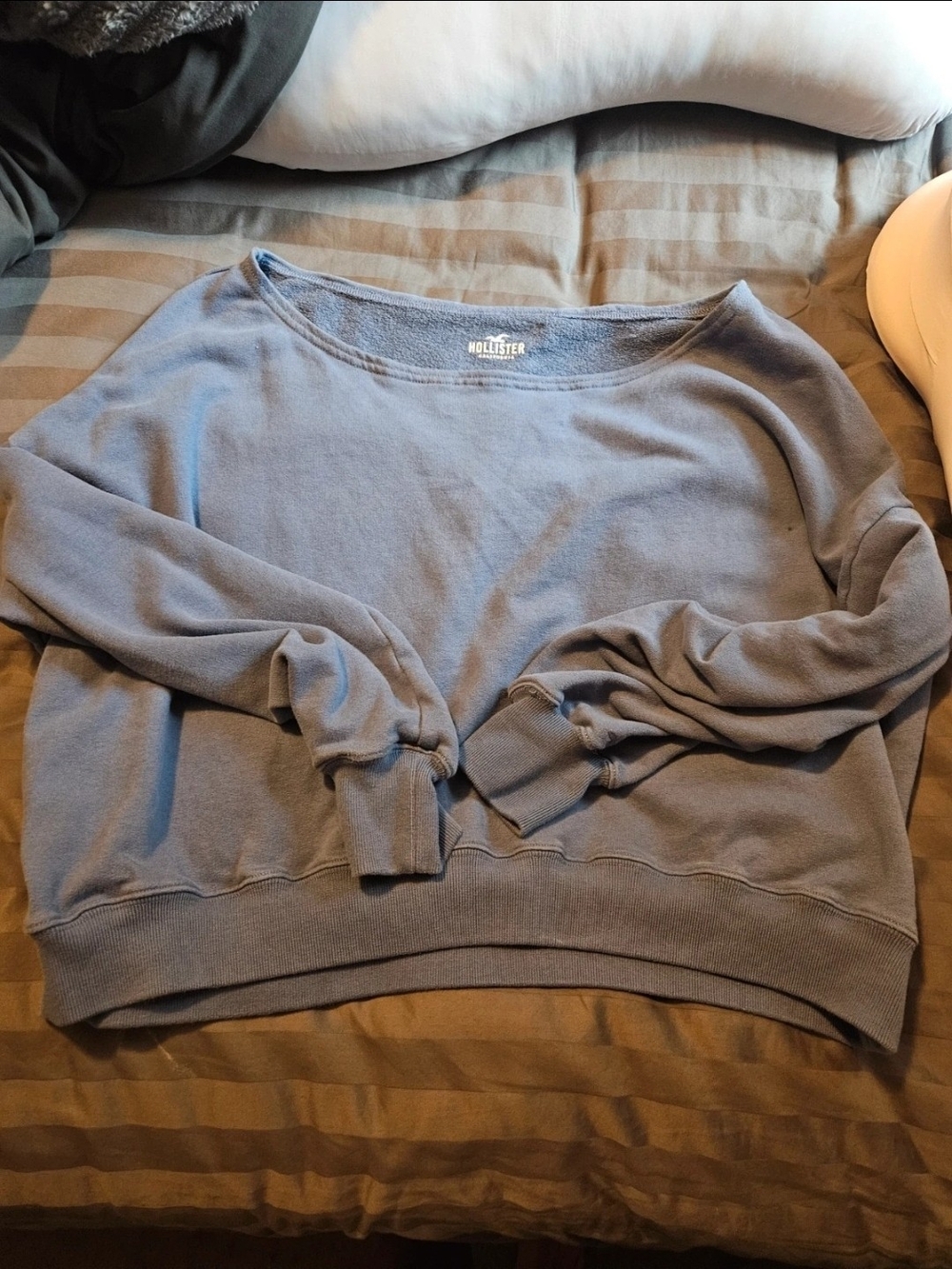 Hollister Off-Shoulder Light Blue Pullover Sweater